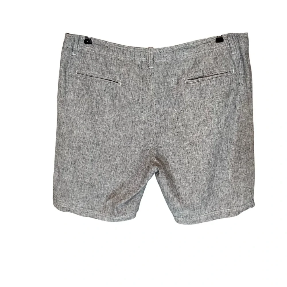 14th & Union Mens Slim Fit Linen Cotton Blend Shorts Grey Heathered Sz 38 Preppy